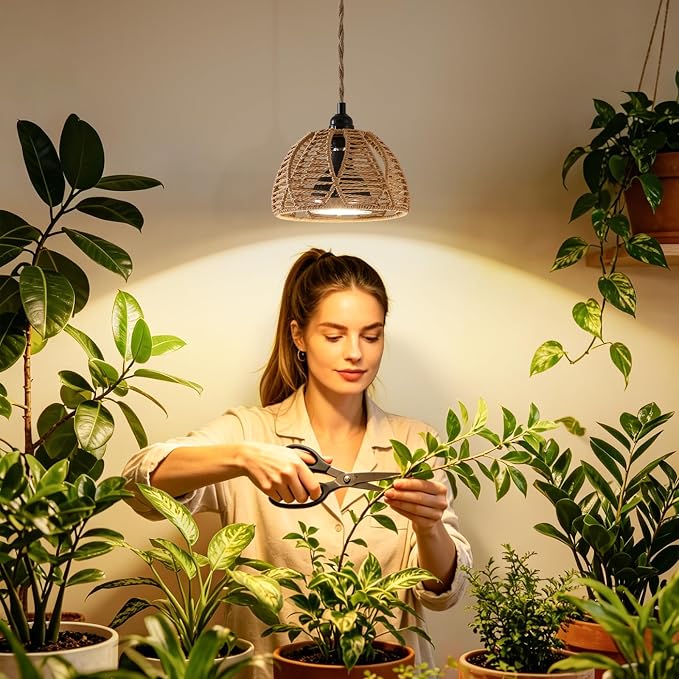 Hanging Grow Lights for Indoor Plants, Full Spectrum Plant Light, with Timer and 15FT Power Cord, 30W Pendant Plant Lights for Indoor Growing, Garden, Flowers, Greenhouse