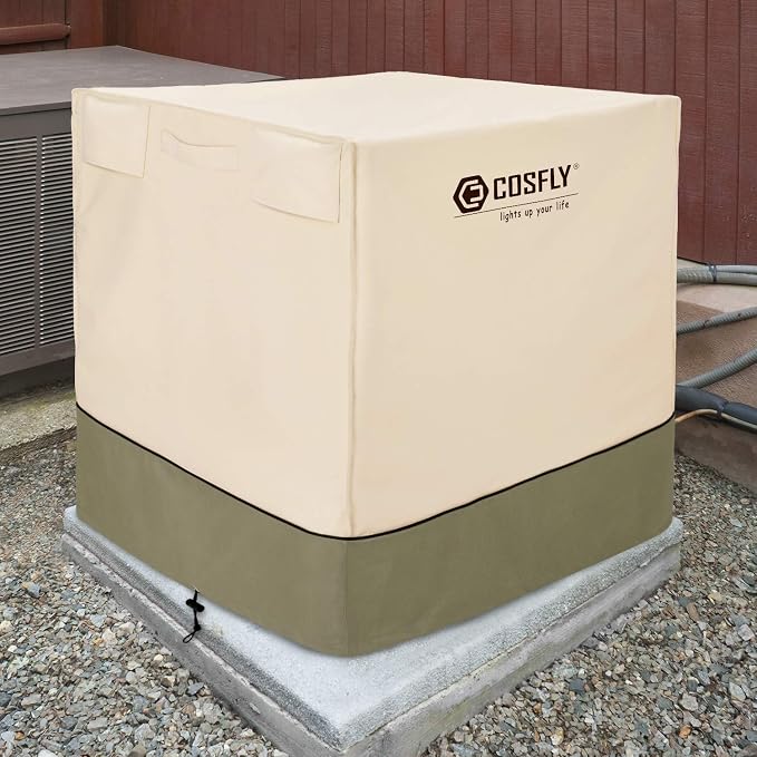 COSFLY Air Conditioner Cover for Outside Units-Durable AC Cover Water Resistant Fabric Windproof Design -Square Fits up to 38 x 38 x 40 inches