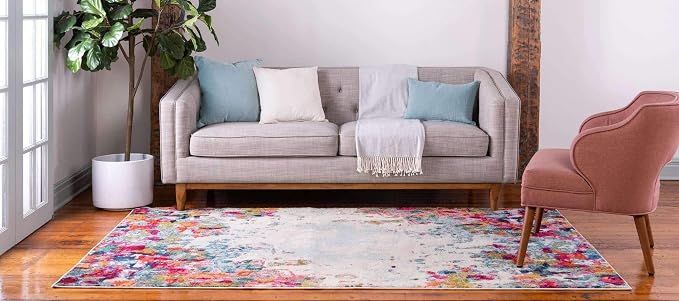 Unique Loom Chromatic Collection Area Rug - Joyous (10' x 14' Rectangle Multi/Blue)