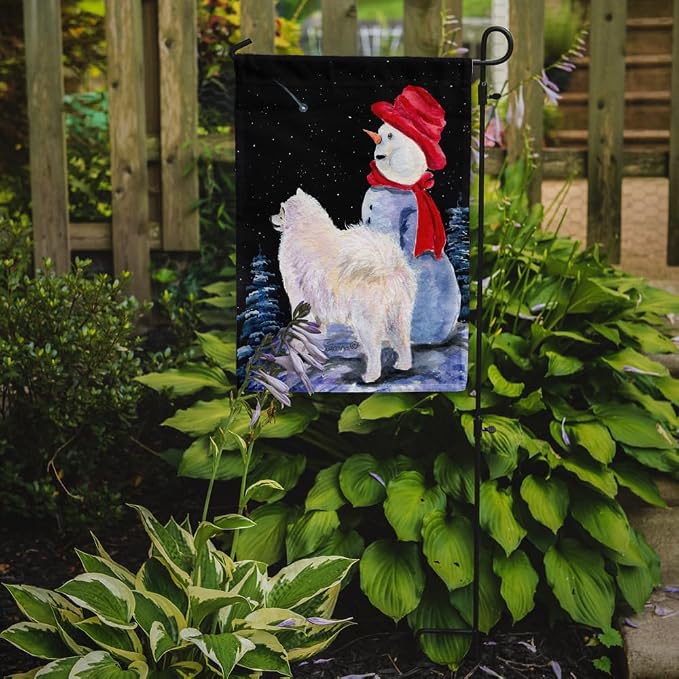 Caroline's Treasures SS8572GF Samoyed Garden Flag Mailbox Flag Decorative Yard Flag Banner Outside Patio Artwork Yard Flower Beds, Garden Size, Multicolor