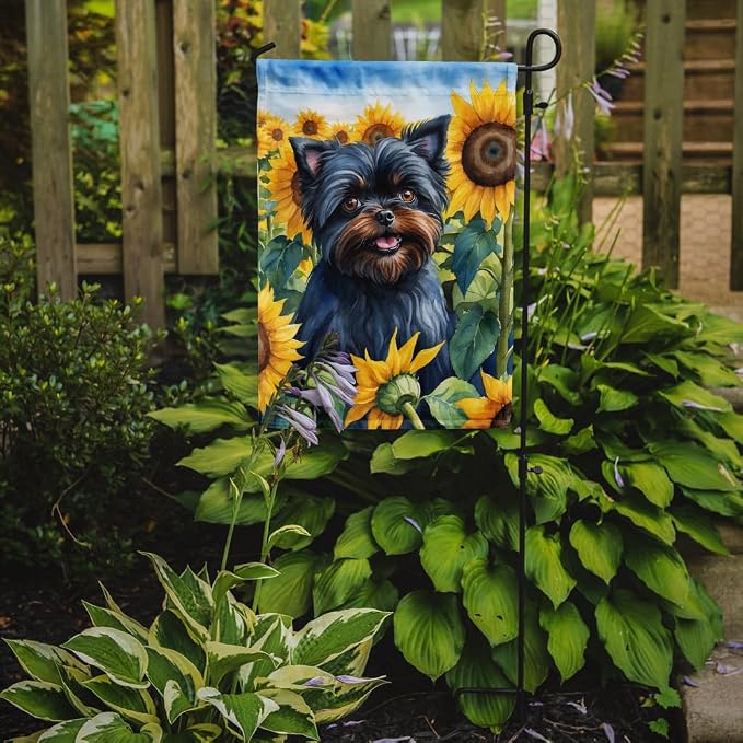 Caroline's Treasures DAC6000GF Affenpinscher in Sunflowers Garden Flag Mailbox Flag Decorative Yard Flag Banner Outside Patio Artwork Yard Flower Beds, Garden Size, Multicolor