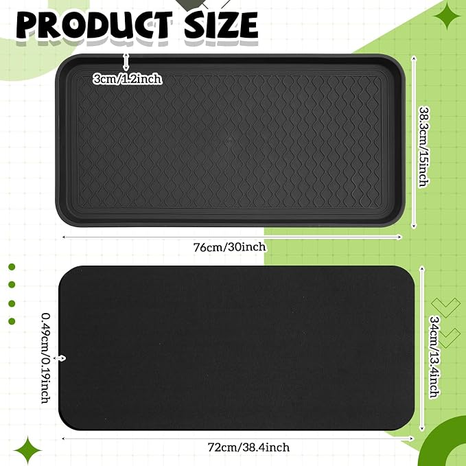 Vesici 3 Set/6 Pcs Large Square Plant Saucer 30 Inch Self-Watering Trays 3mm Capillary Mat-Automatic Watering System for Indoor/Outdoor Plants, Robust Plastic Seedling Trays for Potted Plant, Garden