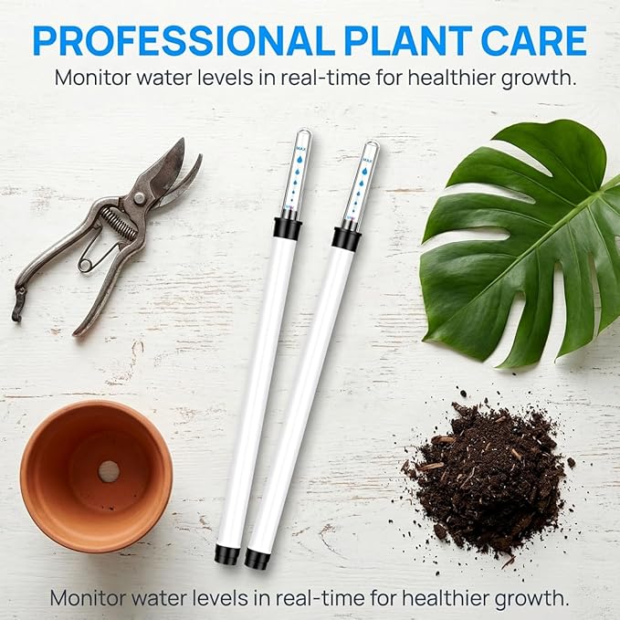 DOITOOL 4 Pcs Plant Water Level Indicator, Indoor Moisture Meter Planter Flower Pot Gauge, Visual Buoy Display Houseplant Soil Water Shortage Reminder, 14 Inches