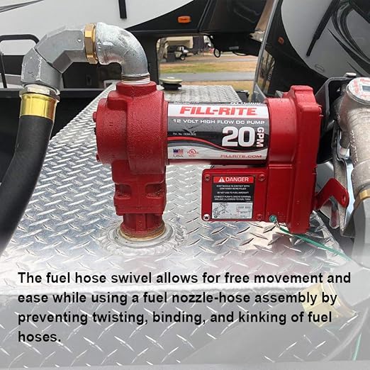 2PCS 3/4 Inch Fuel Hose Swivel 360 Rotating Connector for Fuel Nozzle Multi Plane Fuel Plane Swivel 19mm Male 19mm Female