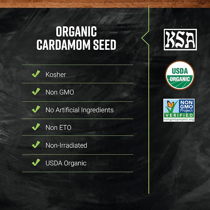 Frontier Natural Products Cardamom Seed, Og, Whole, 2.68-Ounce