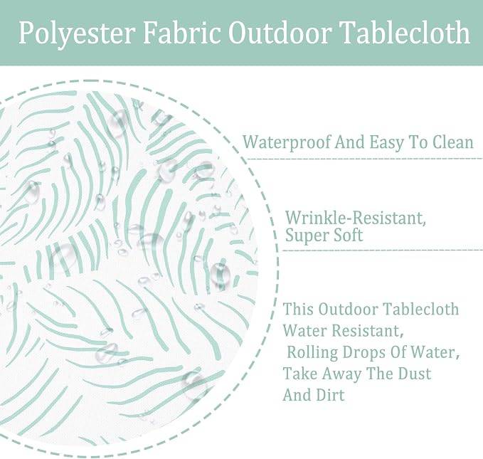 Outdoor Tablecloth with Umbrella Hole Umbrella Tablecloth Patio Tablecloths with Zipper for Courtyards, Terraces, and Beaches 60 x 84 in