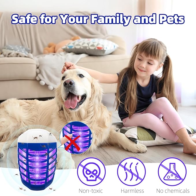 2026 Upgraded Bug Zapper Indoor (6 Pack), Quiet Mosquito & Fruit Fly Killer for Home, Effective UV Light Insect Trap for Kitchen, Bedroom, Powerful Gnat Zapper for Indoor Use