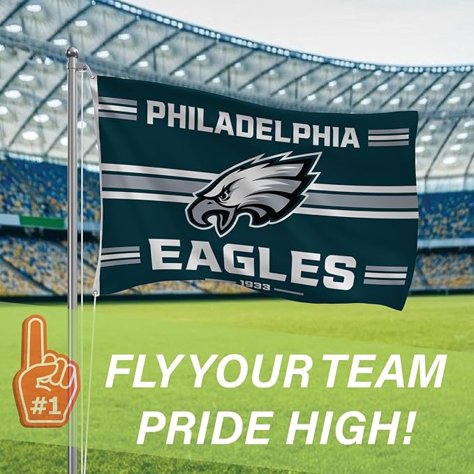 NFL 3 x 5 Outdoor Durable Flag with Grommets | Heavy Duty Flag & Banner for Outdoor Garden Patio Decoration | Indoor Wall Decor Flag for Room | Works with Flag Poles for Outside House (Philadelphia Eagles-Vintage)