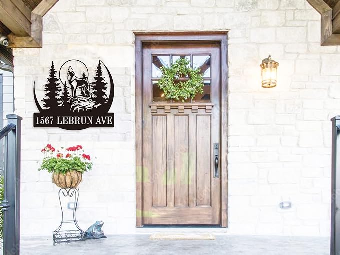 Personalized Address Sign, Personalized House Numbers, Custom Metal House Sign, Metal Address Sign, Custom House Number Sign, Address Plaques for House Numbers, House Number Plaque(C)