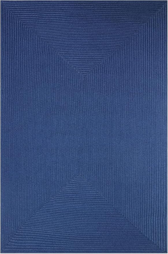 Superior Indoor/ Outdoor Large Area Rug, Reversible Braided Home Floor Decor for Living Room, Kitchen, Entryway, Patio, Front Porch, Deck, Modern, Boho, Farmhouse Style, 4' x 6', Denim Blue