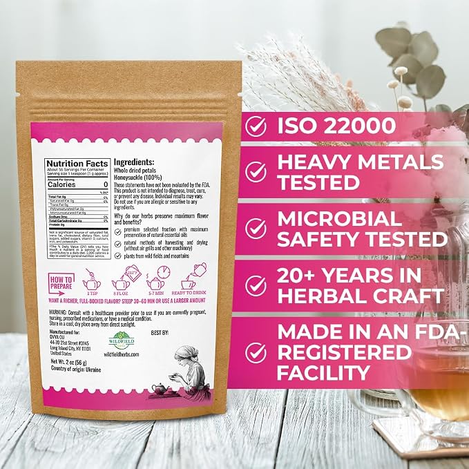 2 oz. Dried Honeysuckle Buds Herbal Tea (Lonicera Japonica) - 56g Honeysuckle Flower Herb Tea Té De Madreselva