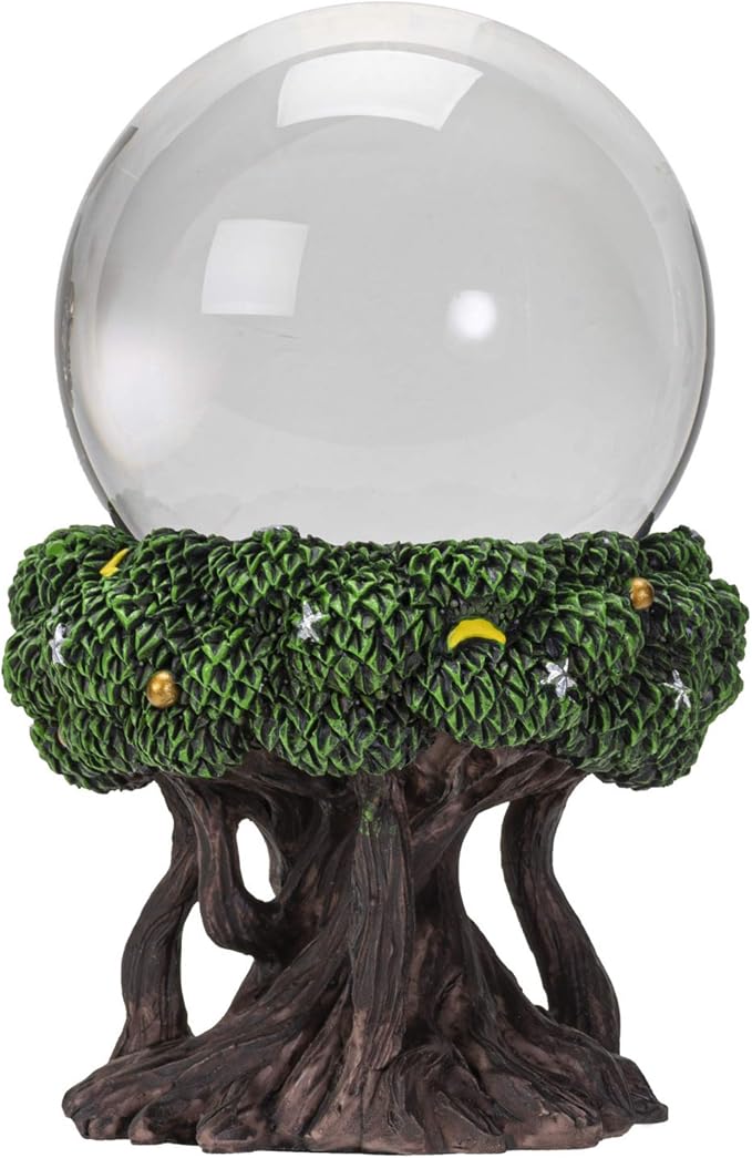 Pacific Trading Tree of Life Gazing Ball Outdoor Garden Decorations, Hand Painted Durable Mirror Globe Home Decor, 8.5 Inches