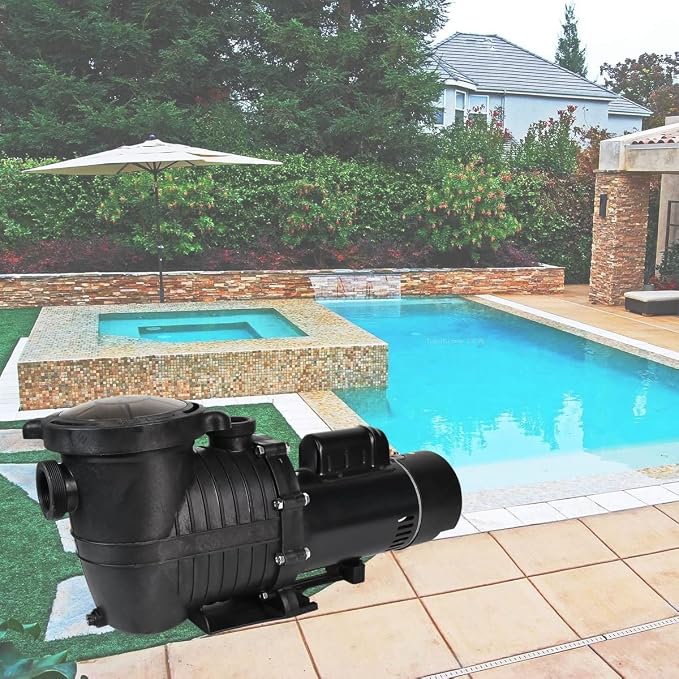 iMeshbean 1.5HP/2HP In Ground Swimming Pool Pump Motor with Strainer above In Ground 115-230v (2 HP (with NPT Connector))