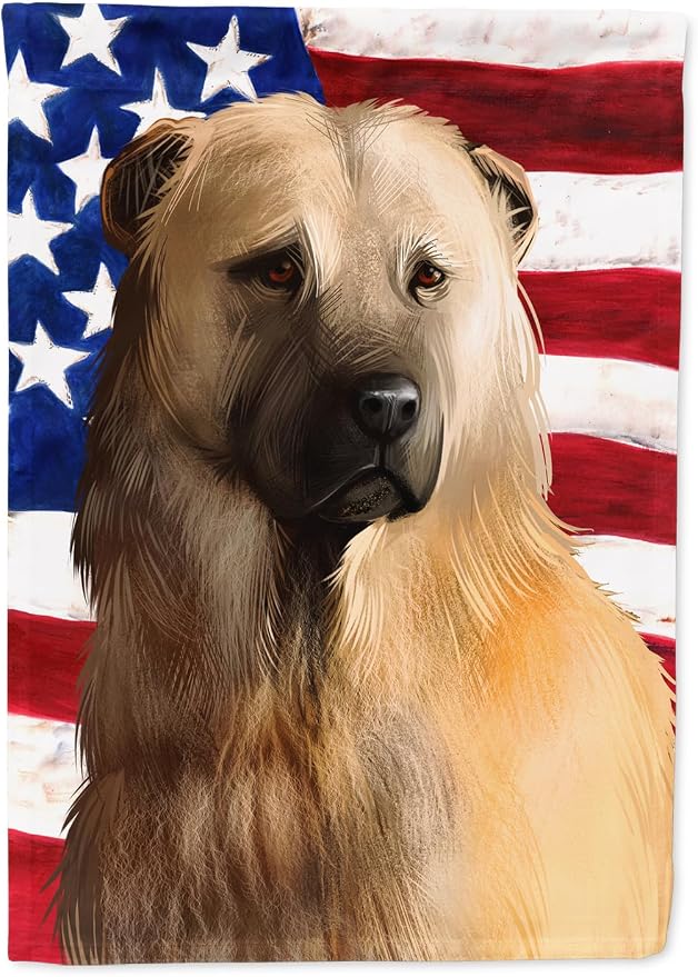 Caroline's Treasures CK6384GF Afghan Shepherd American Flag Garden Flag Mailbox Flag Decorative Yard Flag Banner Outside Patio Artwork Yard Flower Beds, Garden Size, Multicolor