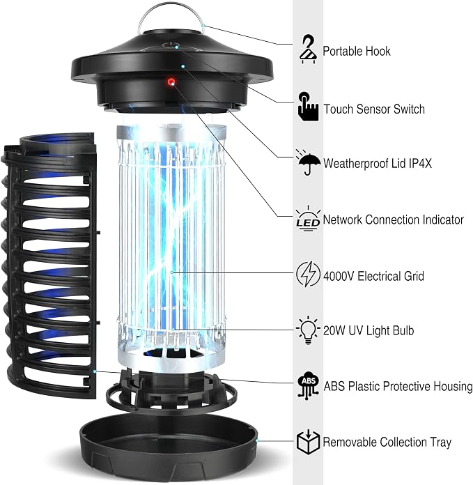Bug Zapper Mosquito Killer, Outdoor Electric Mosquito Fly Killer