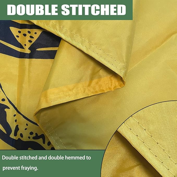 Dont Tread on Me Double Sided 2x3 Outdoor- Heavy Duty Don't Tread on Me Gadsden Flags -Tea Party Rattlesnake Flags Banner with 2 Brass Grommets 4 Rows Stitched