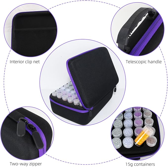 LEIYULY 120 Slots Diamond Art Storage Kit, Diamond Art Tools Accessories | Portable Bead Storage Container for Diamond Painting Accessories and Tools, Storage Container for Diamond Art Kits for Adults