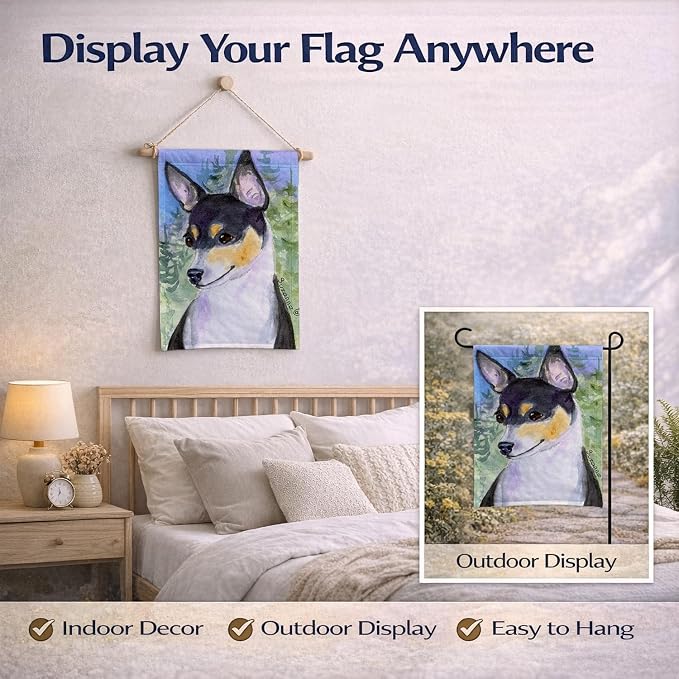 Caroline's Treasures SS8927GF Rat Terrier Garden Flag Mailbox Flag Decorative Yard Flag Banner Outside Patio Artwork Yard Flower Beds, Garden Size, Multicolor