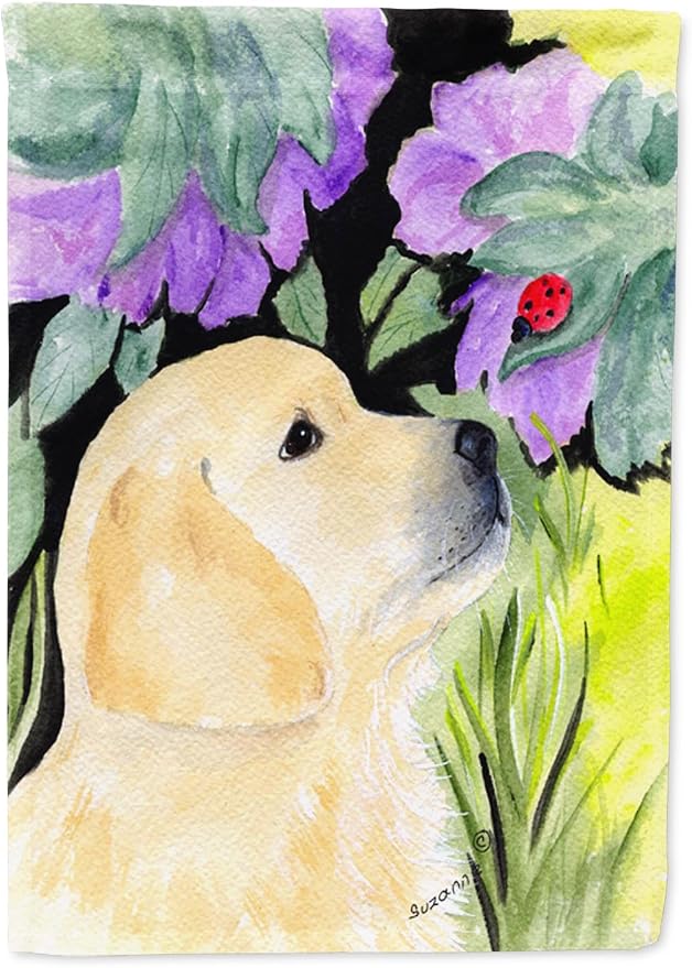 Caroline's Treasures SS8245GF Golden Retriever Garden Flag Mailbox Flag Decorative Yard Flag Banner Outside Patio Artwork Yard Flower Beds, Garden Size, Multicolor