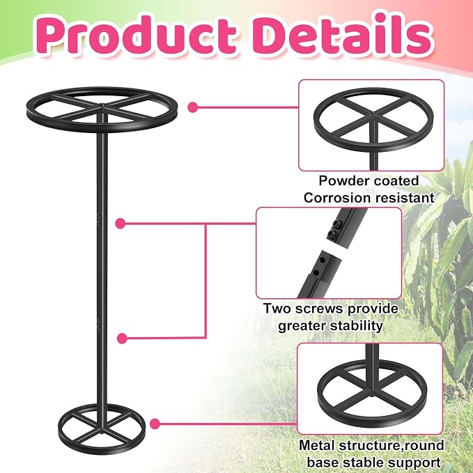 Metal Dragon Fruit Trellis, Adjustable Durable Dragon Fruit Plant Trellis Vertical Indoor Support Frame for Climbing Plants Trees Cactus Garden Outdoor Potted Support,1 Pcs