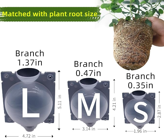 10 PCS Air Layering Propagation Kit -Thicker Version with Reusable Half Transparent Plant Rooting Propagation Ball & Plastic Twist Ties- Plant Grafting Rooting Grow Ball(Size: Small)
