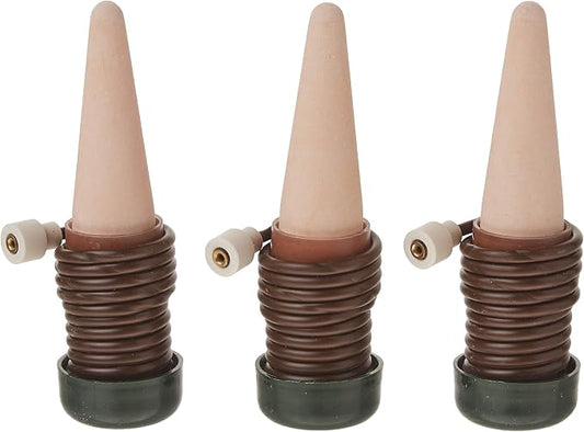 Blumat Classic Self-Watering Stakes - Prevents Overwatering and Underwatering for Healthy Growth While You are Away - Ideal for Indoor Plant Watering (3 Pack w/o Adapter)