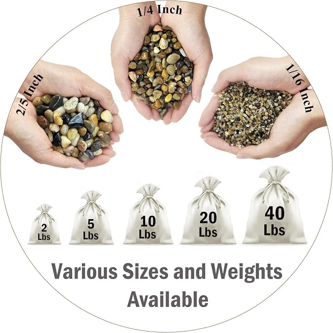 FANTIAN 20lbs Fish Tank Sand, 1/16 inch Small Aquarium Gravel. Decorative Pea Gravel River Rocks for Air Plants, Vase Fillers, Landscaping and Succulent Soil Cover
