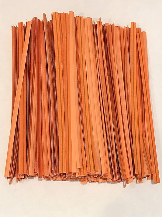 2000 11" Twist Ties Plastic Coated No Rip Paper Ties Cello General Use (Orange)