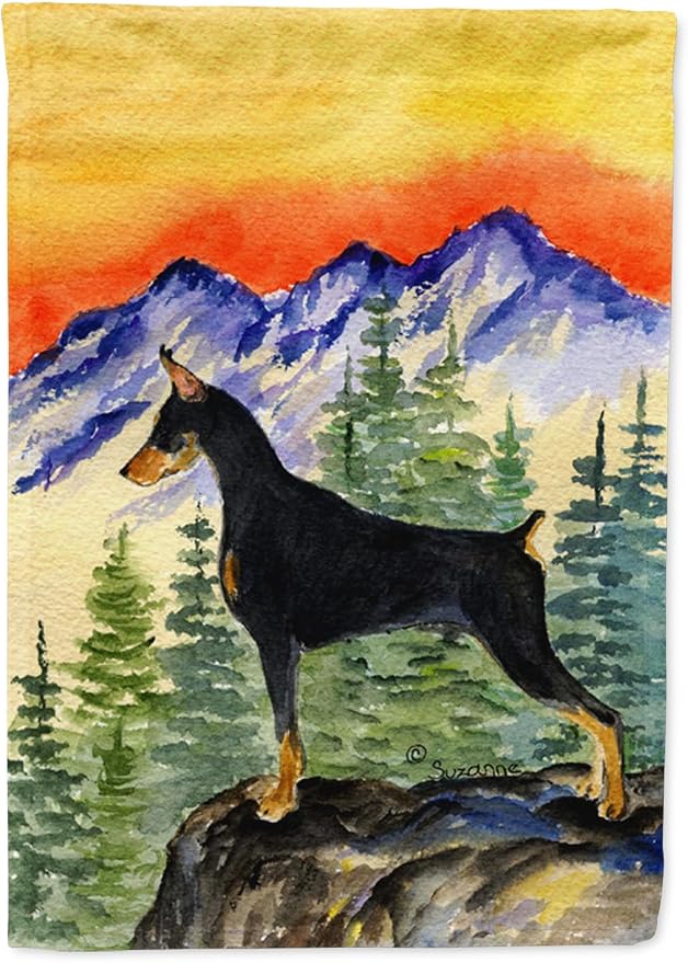 Caroline's Treasures SS8284GF Doberman Garden Flag Mailbox Flag Decorative Yard Flag Banner Outside Patio Artwork Yard Flower Beds, Garden Size, Multicolor