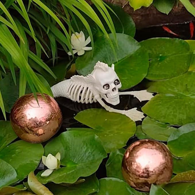 Gazing Ball Garden Mirror Outdoor - Outside Decorative Globe Rose Gold 5Pcs | Metal Polished Reflective Sphere, Stainless Steel Hollow Decoration Ornament for Home Pond Swimming Pool Housewarming Gift