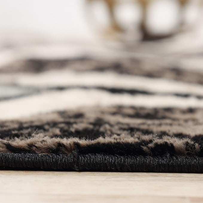Superior Indoor Runner Rugs, Modern Area Rug, 2'7"x12', A Chocolate | Geometric Design Floor Décor, Easy Care High Traffic Areas Living Dining Room, Bedroom, Office, Entryway, Viking Collection