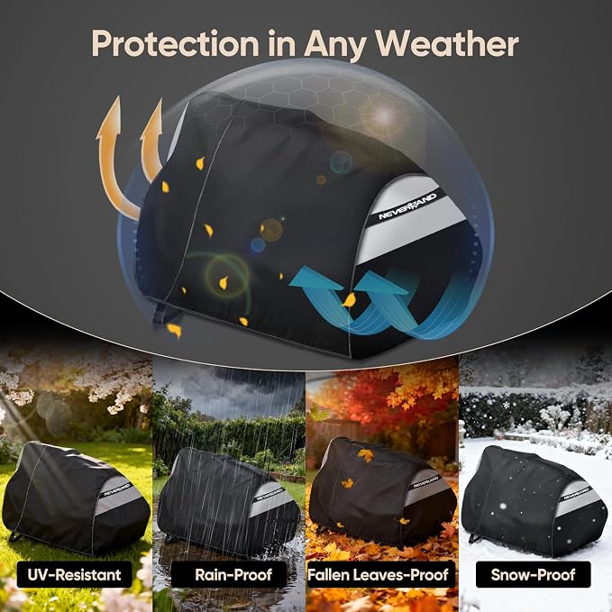 NEVERLAND Riding Lawn Mower Cover - Universal Fit 72x54x46 Inch, Waterproof Windproof Tractor Cover with Buckles & Straps, Heavy Duty PU Oxford for Outdoor Storage
