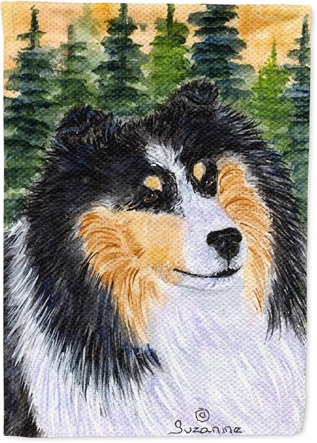 Caroline's Treasures SS8140GF Sheltie Garden Flag Mailbox Flag Decorative Yard Flag Banner Outside Patio Artwork Yard Flower Beds, Garden Size, Multicolor