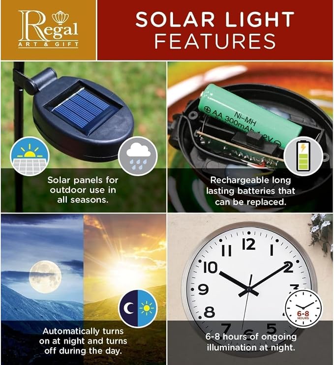 Regal Art & Gift Hot Air Balloon Solar Lantern – Hanging Solar-Powered LED Lights, Waterproof Portable Decorative Outdoor Lamp Made of Metal & Glass for Garden, Patios & Pathway – Rainbow(X-Large)