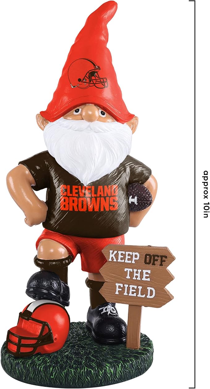 FOCO NFL Unisex-Adult NFL Team Logo Keep Off The Field Garden Statue Outdoor Gnome 8"