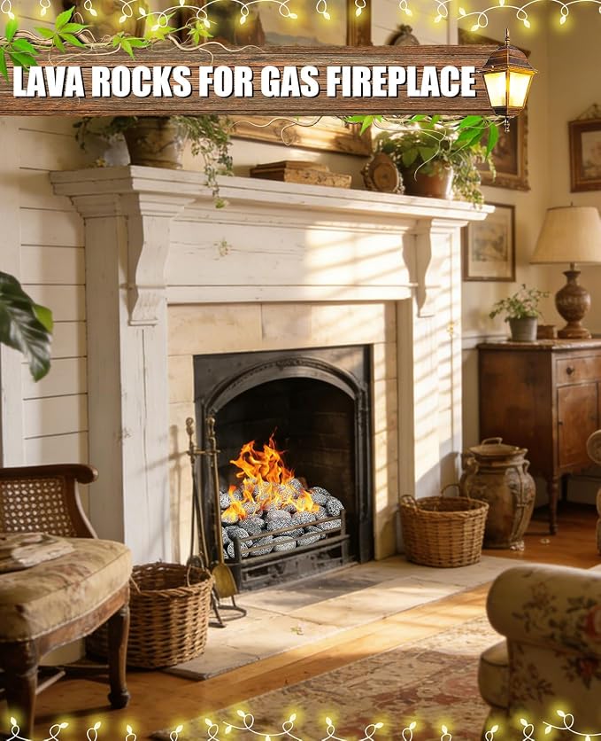 20 Pounds Lava Rock Pebbles 2-3 Inch Natural Lava Stones for Fire Rocks for Gas Fire Pits, Fireplaces, Landscaping, and Plant Cultivation, Natural Tumbled Stones for Indoor and Outdoor