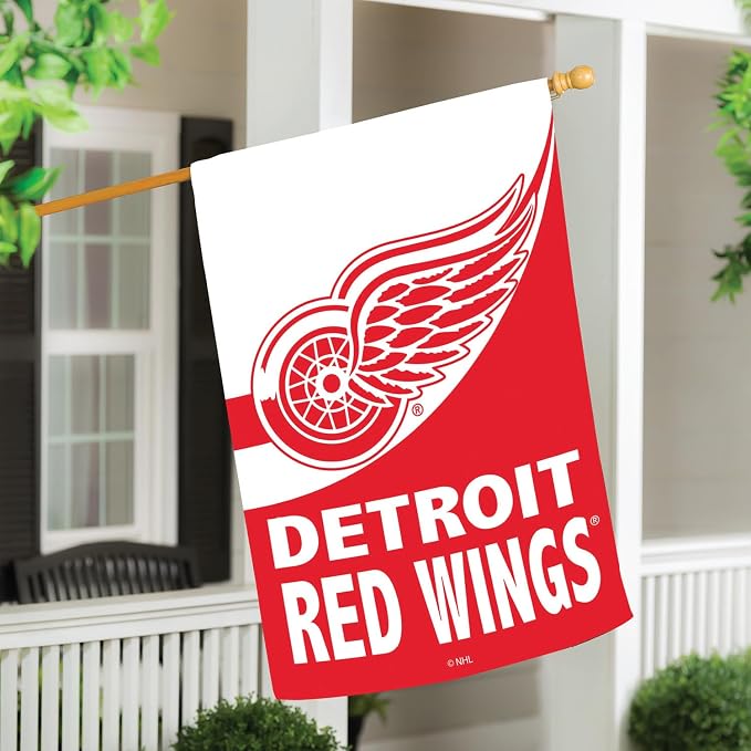 NHL Detroit Red Wings House Flag, 28 x 44, Double Sided Garden Flags for Outside, Outdoor Flags & Banners for Gardens Patio, Indoor Wall Decor Flag for Room