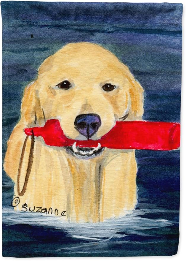 Caroline's Treasures SS8868GF Golden Retriever Garden Flag Mailbox Flag Decorative Yard Flag Banner Outside Patio Artwork Yard Flower Beds, Garden Size, Multicolor