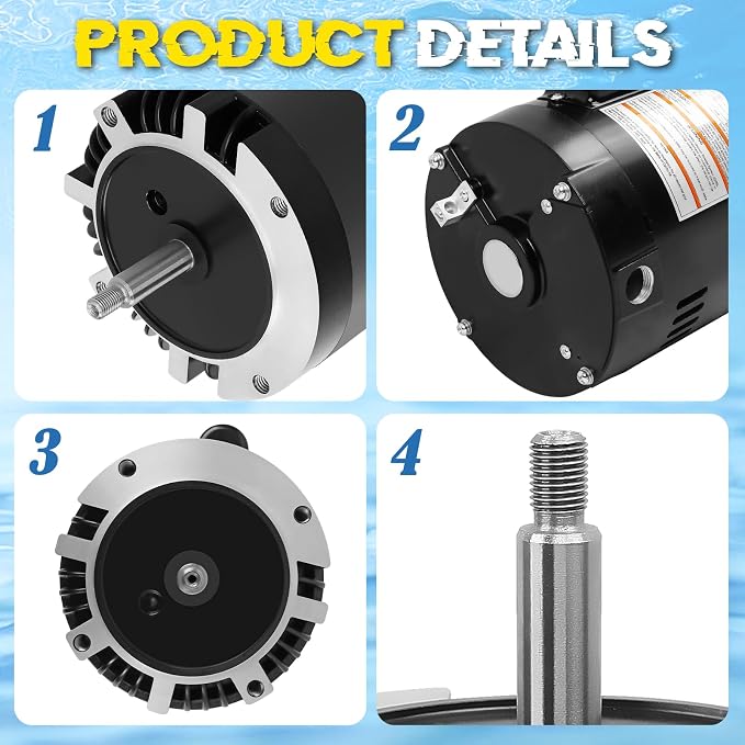 B129 Pool Pump Motor 1.5 HP 56J Frame Fit for Century A.O. Smith 1 Speed | Fit for Century A.O. Smith 1.5HP Single Speed, 3450 RPM, 56J Frame, 115A/230V, 18.4/9.2 Amps, Swimming Pool Motor