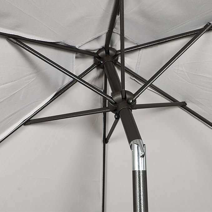 Blissun 7.5 ft Patio Umbrella, Yard Umbrella, Outdoor Market Umbrella with Push Button Tilt Crank, Grey