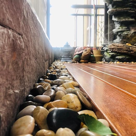 YISZM 20lbs Large River Rocks for Landscaping, 3-4" Decorative Pebbles for Garden Design, Hand-Picked Smooth Stones for Fish Tank, Flower Pots, Indoor Water Fountains, Pathways, Backyard, Mixed Color