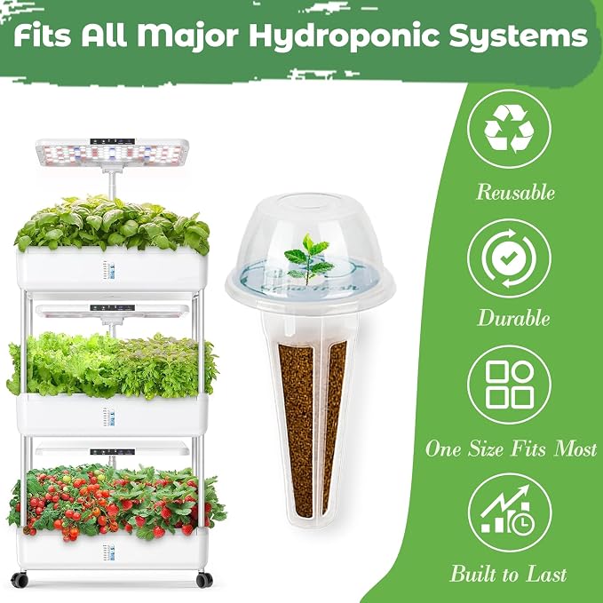 Herb Seed Pod Kit for AeroGarden, idoo, Ahopegarden, MUFGA Hydroponics Garden with Genovese Basil, Thai Basil, Thyme, Cilantro, Peppermint, and Arugula - Compatible with All Hydroponics (8-Pod)