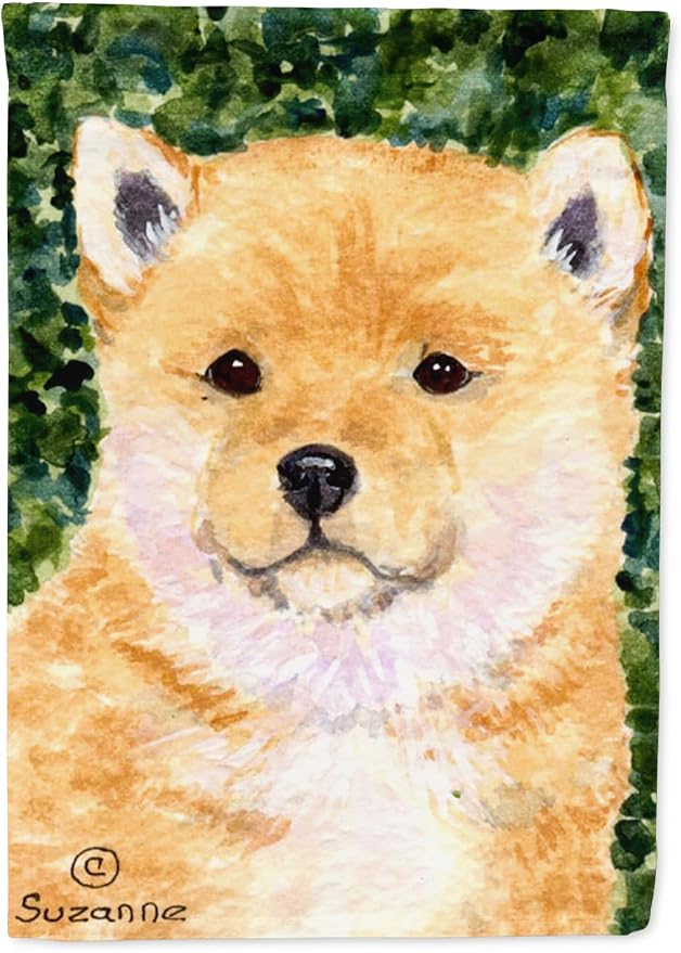 Caroline's Treasures SS8726GF Shiba Inu Garden Flag Mailbox Flag Decorative Yard Flag Banner Outside Patio Artwork Yard Flower Beds, Garden Size, Multicolor