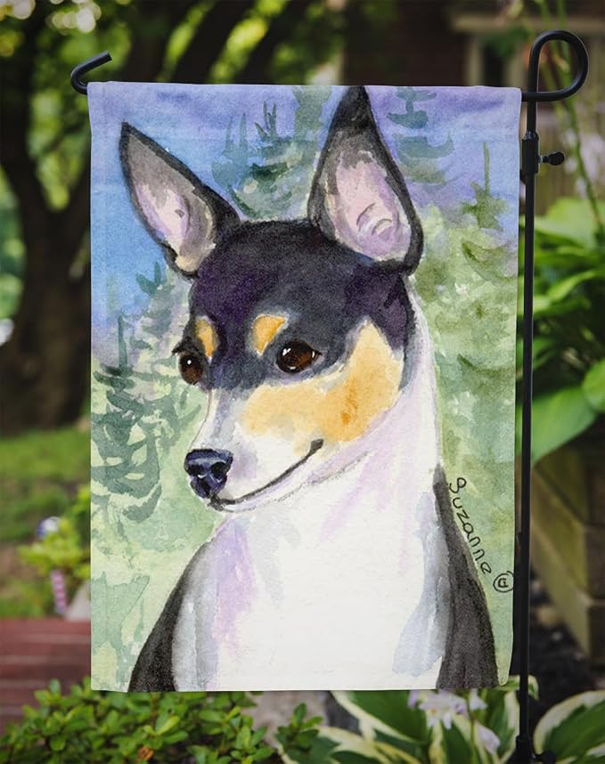 Caroline's Treasures SS8927GF Rat Terrier Garden Flag Mailbox Flag Decorative Yard Flag Banner Outside Patio Artwork Yard Flower Beds, Garden Size, Multicolor
