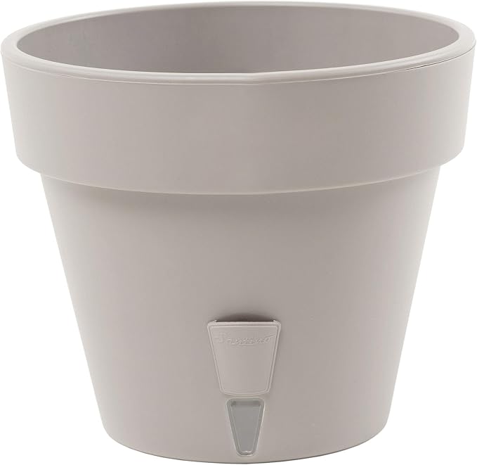 DECOPOTS - Pack of 3 - Self Watering Planter - Height 6.9 inches - Flower Pot with Bottom Watering Level Indicator for All House Plants, Flowers, Herbs (Diameter 7.9", Sand)