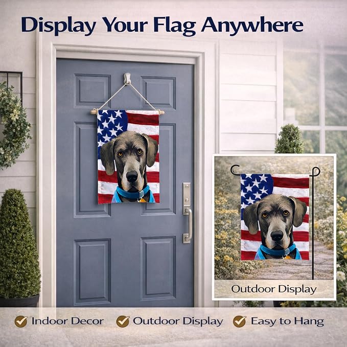 Caroline's Treasures CK6546GF Great Dane Dog American Flag Garden Flag Mailbox Flag Decorative Yard Flag Banner Outside Patio Artwork Yard Flower Beds, Garden Size, Multicolor