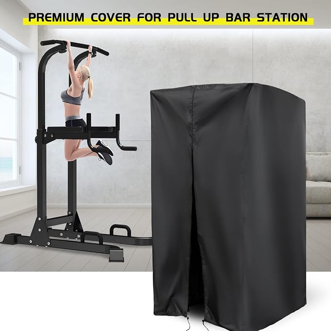 39 Inch Pull Up Bar Station Cover for Power Tower,Pullup Dip Station Cover | 39x45x80,Waterproof Dustproof Heavy Duty Oxford Fabric Cover with Zipper,for Free Standing Workout Fitness Machine