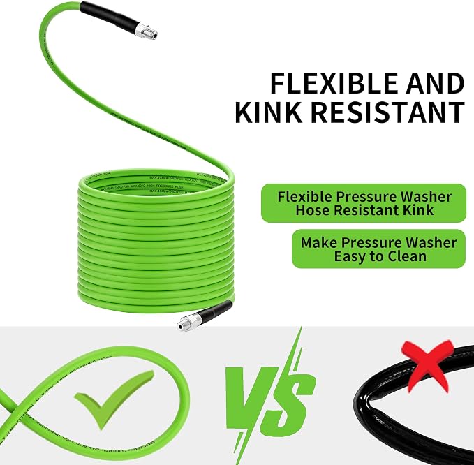 Selkie Pressure Washer Sewer Jetter Kit - 50Ft X1/4" Hydro Drain Jetter Cleaner Hose, Corner, Rotating and Button Nose Sewer Jetting Nozzle Waterproof Tape,Orifice 4.0 4.5,1/4 Inch NPT,5800 PSI