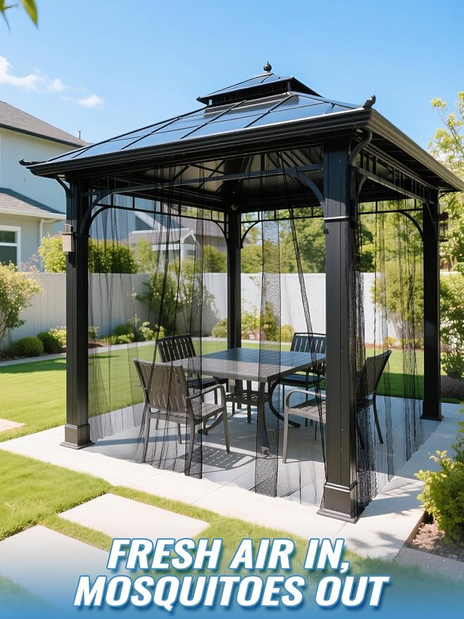 ANPHSIN 33x10ft Nearly Invisible Mosquito Net for Patio - Mesh Netting Screen for Outdoor Garden Porch Balcony, Protects Skin & Plants from Bugs, Birds, Black
