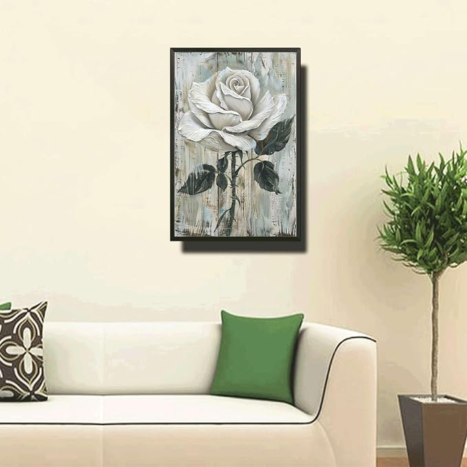 Metal Sign Tin Sign Vintage Wall Art Vintage Rose Bloom Tin Sign for Rustic Wall Art Shabby Chic Gardens and Corrosion Resistant Alumi Garden Metal Sign for Pub 8×12 Inches with Metal Frame